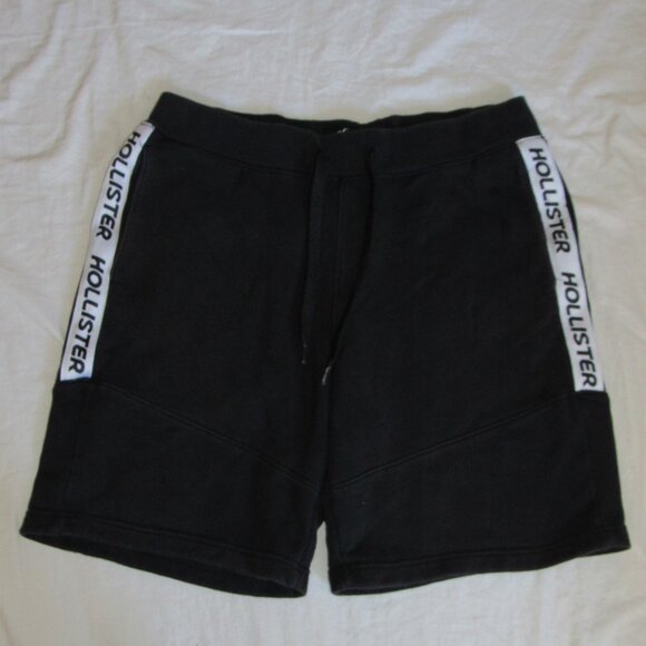 HOLLISTER California Men's Size L Sweat Shorts Pockets Spellout Logo Banner - Picture 1 of 3